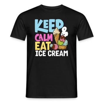 Amateurs de glaces : restez calme et mangez des glaces - T-shirt homme - noir - Devant - AI Model Male 178 light (178cm)