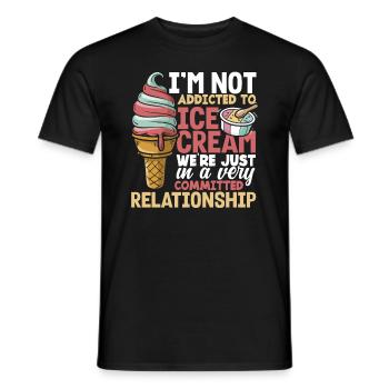 Dicton de relation d’amateur de crème glacée - T-shirt homme - noir - Devant - AI Model Male 178 light (178cm)