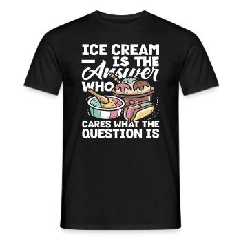 Les amateurs de glaces sont la réponse - T-shirt homme - noir - Devant - AI Model Male 178 light (178cm)