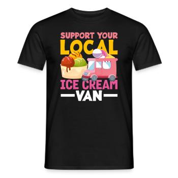 Soutenez votre amateur de glaces Van - T-shirt homme - noir - Devant - AI Model Male 178 light (178cm)