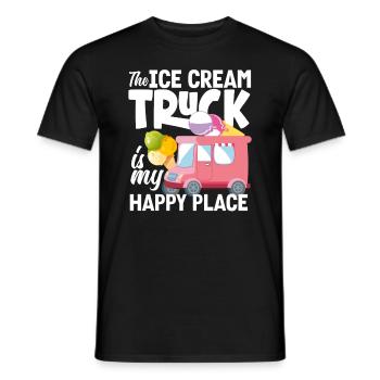 Le camion de crème glacée est mon lieu de bonheur Crème glacée - T-shirt homme - noir - Devant - AI Model Male 178 light (178cm)
