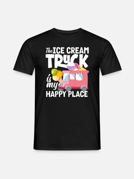 Eiscreme Truck Ist Mein Glücksort Eis - Männer T-Shirt - Schwarz