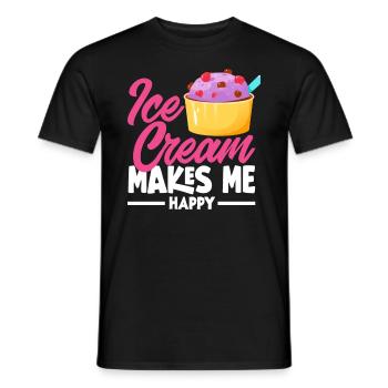 Cream Lover La crème glacée me rend heureux - T-shirt homme - noir - Devant - AI Model Male 178 light (178cm)