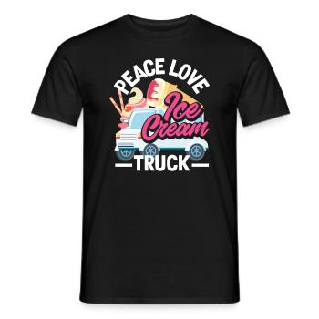 Peace Love Amateur de camion de crème glacée - T-shirt homme - noir - Devant - AI Model Male 178 light (178cm)