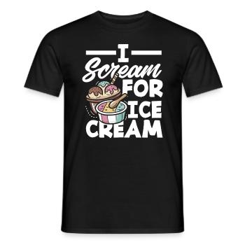 Je crie pour les amateurs de crème glacée Crème glacée - T-shirt homme - noir - Devant - AI Model Male 178 light (178cm)