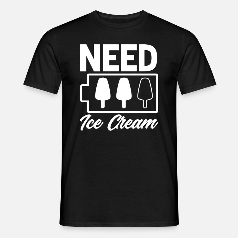 Eiscreme Liebhaber Brauchen Eiscreme - Männer T-Shirt - Schwarz