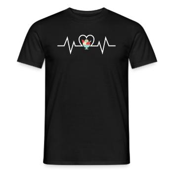 Amateur de crème glacée Heartbeat Design - T-shirt homme - noir - Devant - AI Model Male 178 light (178cm)