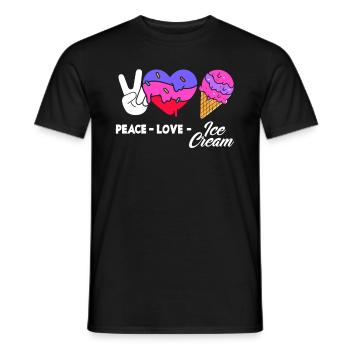 Peace Love Cream Fan Cream - T-shirt homme - noir - Devant - AI Model Male 178 light (178cm)