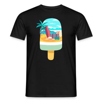 Vacances à la plage pour les amateurs de crème glacée - T-shirt homme - noir - Devant - AI Model Male 178 light (178cm)