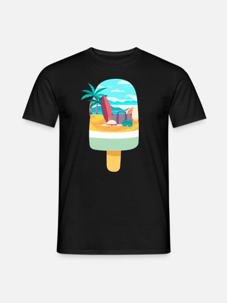 Cream Lovers Beach Vacation - Men's T-Shirt - black
