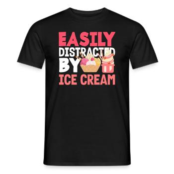 Facilement distrait de la crème glacée pour la crème glacée - T-shirt homme - noir - Devant - AI Model Male 178 light (178cm)