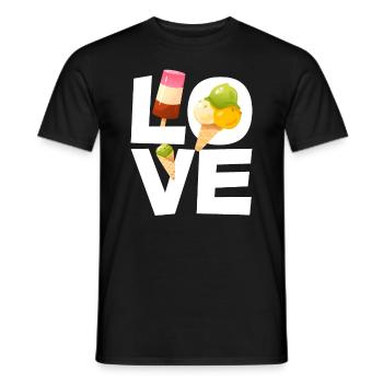 L’amour pour les amateurs de glaces - T-shirt homme - noir - Devant - AI Model Male 178 light (178cm)
