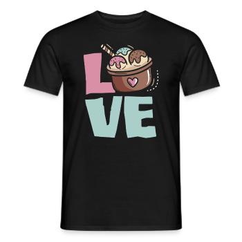 L’amour de la crème glacée pour les amateurs de crème glacée - T-shirt homme - noir - Devant - AI Model Male 178 light (178cm)
