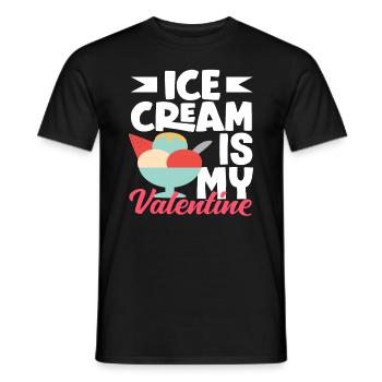 Amateur de glaces ma Saint-Valentin - T-shirt homme - noir - Devant - AI Model Male 178 light (178cm)