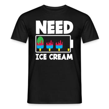 Eiscreme Liebhaber Brauchen Eis - Männer T-Shirt - Schwarz - Vorne - AI Model Male 178 light (178cm)