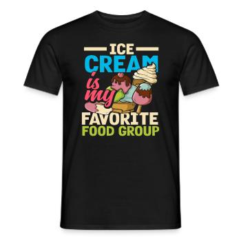 La crème glacée est ma saveur préférée - T-shirt homme - noir - Devant - AI Model Male 178 light (178cm)