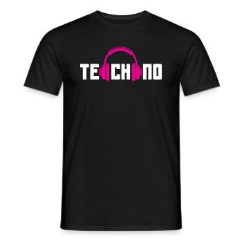 Techno Kopfhörer Für Techno Lover - Männer T-Shirt - Schwarz - Vorne - AI Model Male 178 light (178cm)
