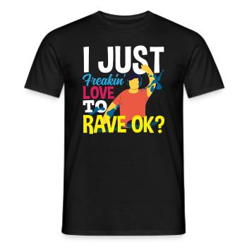 Techno Lover - Ich Liebe Rave So Sehr - Männer T-Shirt - Schwarz - Vorne - AI Model Male 178 light (178cm)