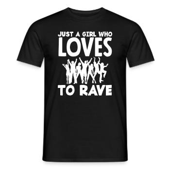 Techno Lover Girl Who Loves To Rave - Männer T-Shirt - Schwarz - Vorne - AI Model Male 178 light (178cm)