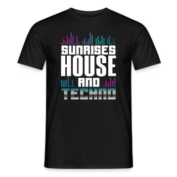 Sunrises House And Techno Lover - Männer T-Shirt - Schwarz - Vorne - AI Model Male 178 light (178cm)