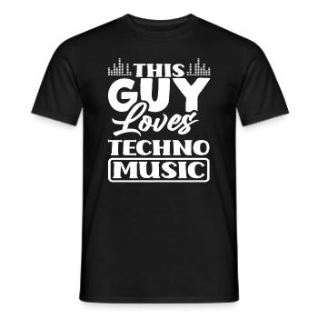 Dieser Typ Liebt Techno Musik - Männer T-Shirt - Schwarz - Vorne - AI Model Male 178 light (178cm)