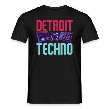 Detroit Techno Für Techno Lover - Männer T-Shirt - Schwarz - Vorne - AI Model Male 178 light (178cm)