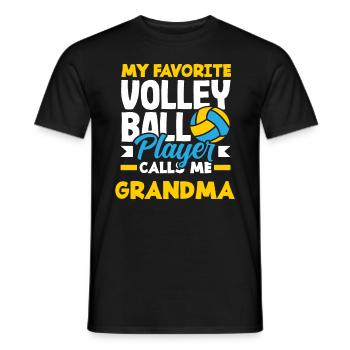 My favorite volleyball player takes granny - Men's T-Shirt - black - Front - AI Model Male 178 light (178cm)