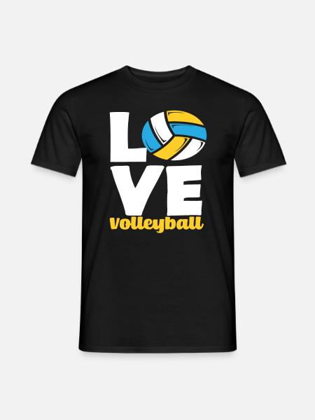Liebe Volleyball Leidenschaft Pur - Männer T-Shirt - Schwarz