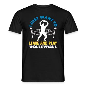 Just play volleyball - Men's T-Shirt - black - Front - AI Model Male 178 light (178cm)