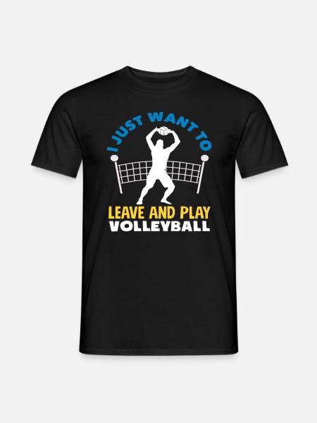 Just play volleyball - Men's T-Shirt - black