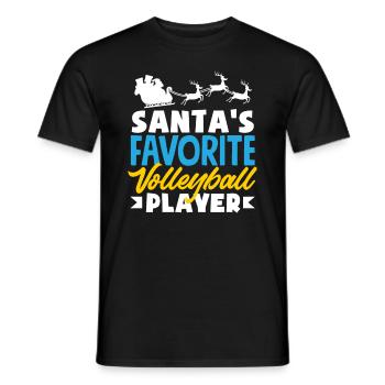 Volleyball Player Christmas Time Favorite - Men's T-Shirt - black - Front - AI Model Male 178 light (178cm)