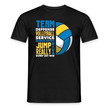 Volleyball Team Jump Defense Game - Men's T-Shirt - black - Front - AI Model Male 178 light (178cm)