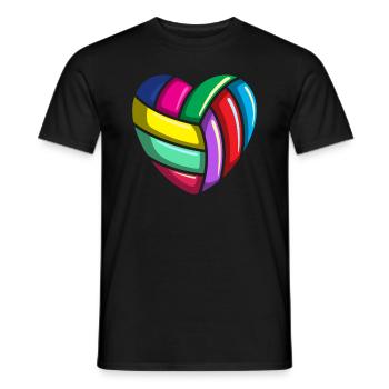 Buntes Herz für Volleyball Fans - Männer T-Shirt - Schwarz - Vorne - AI Model Male 178 light (178cm)