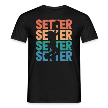 Volleyball Setter Silhouette Art - T-shirt homme - noir - Devant - AI Model Male 178 light (178cm)