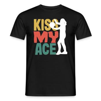 Kiss My Ace Volleyball Humor - Männer T-Shirt - Schwarz - Vorne - AI Model Male 178 light (178cm)