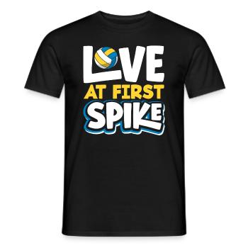 Volleyball Love at First Shot - Men's T-Shirt - black - Front - AI Model Male 178 light (178cm)