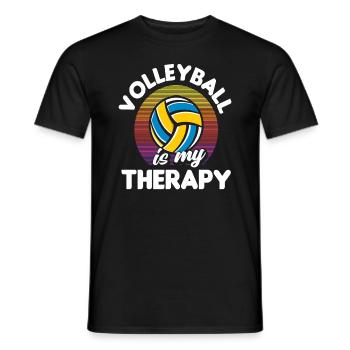 Volleyball is my therapy - Men's T-Shirt - black - Front - AI Model Male 178 light (178cm)