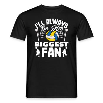 Volleyball: I'm her biggest fan - Men's T-Shirt - black - Front - AI Model Male 178 light (178cm)