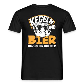 Bowling et bière C’est pourquoi je suis ici - T-shirt homme - noir - Devant - AI Model Male 178 light (178cm)