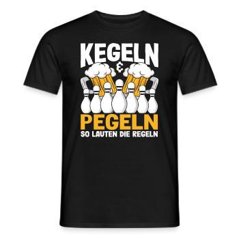 Bowling and leveling: these are the rules - Men's T-Shirt - black - Front - AI Model Male 178 light (178cm)