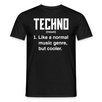 Techno Liebhaber Definition: Cooles Musikgenre - Männer T-Shirt - Schwarz - Vorne - AI Model Male 178 light (178cm)