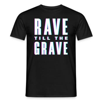 Techno Lover Rave Till The Grave - Männer T-Shirt - Schwarz - Vorne - AI Model Male 178 light (178cm)