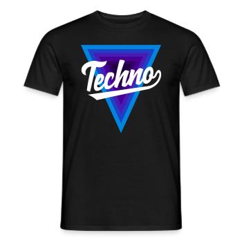 Techno Liebhaber Dreiecks-Design - Männer T-Shirt - Schwarz - Vorne - AI Model Male 178 light (178cm)