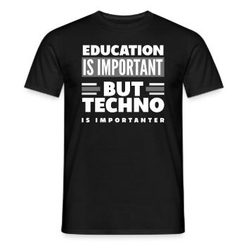 Techno Liebhaber Bildung Wichtiger - Männer T-Shirt - Schwarz - Vorne - AI Model Male 178 light (178cm)