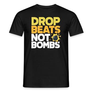 Techno Lover: Drop Beats Not Bombs Stil - Männer T-Shirt - Schwarz - Vorne - AI Model Male 178 light (178cm)