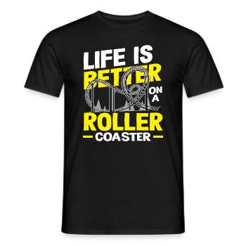 Achterbahn Leben Ist Besser Auf Einer Achterbahn - Männer T-Shirt - Schwarz - Vorne - AI Model Male 178 light (178cm)