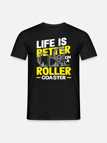 Achterbahn Leben Ist Besser Auf Einer Achterbahn - Männer T-Shirt - Schwarz