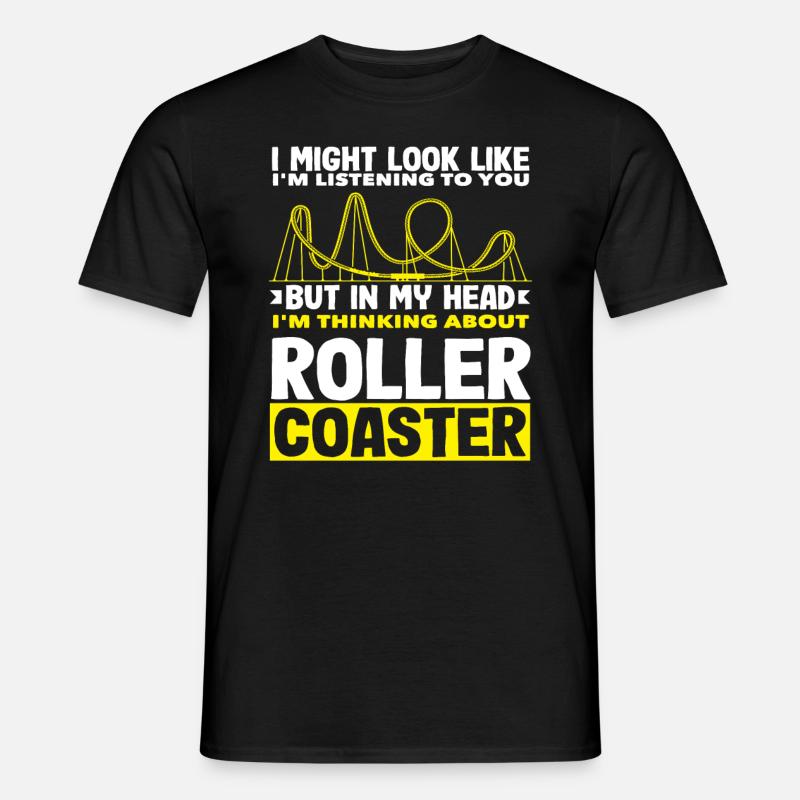 Achterbahn Ich Denke An Achterbahn - Männer T-Shirt - Schwarz
