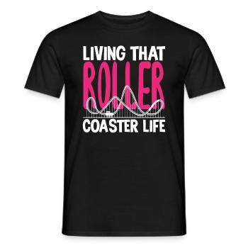 Achterbahn Das Leben Im Roller Coaster Rausch - Männer T-Shirt - Schwarz - Vorne - AI Model Male 178 light (178cm)