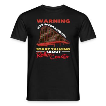 Achterbahn Warnung Redet Spontan - Männer T-Shirt - Schwarz - Vorne - AI Model Male 178 light (178cm)